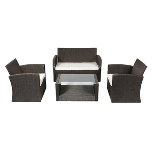 Conjunto de Jardín Moderno y Económico, Muebles de Exterior con Estructura de Acero, 4 Piezas con Cojines para Patio - Product Image 3