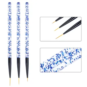 Lot de 3 stylos de nail art en acrylique pour rayures françaises, pointes 3D, stylo de dessin de lignes fines pour manucure, pinceaux pour gel UV, outils de peinture - Product Image 3
