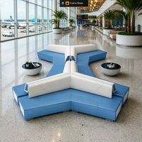 Canapé de bureau modulaire moderne en cuir personnalisable en forme de Y pour hall d'aéroport, salle d'attente, réception, salon – Ensemble d'usine OEM