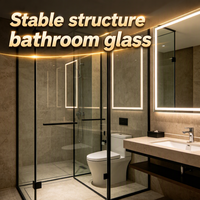 Verre trempé ultra-transparent pour salle de bain Shunhua Glass, facile à nettoyer, résistant aux taches, pour douche encastrée domestique