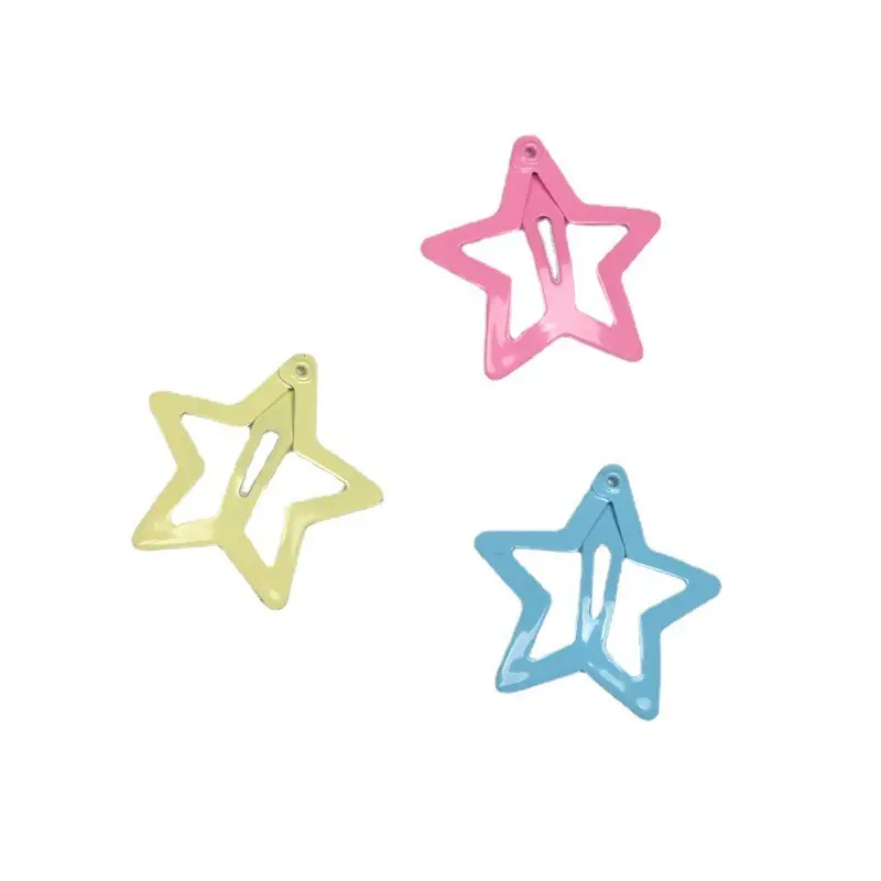 클래식 스타일 한국어 어린이 캔디 컬러 다섯개 별 모양의 머리핀
