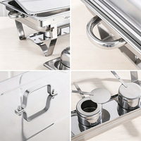 Chauffe-Plats Rectangulaires en Acier Inoxydable Écologiques pour Buffets de Mariage, Réchauds à Alcool et Plats Chauds pour Cuisines Commerciales