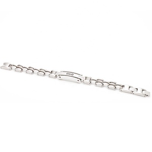 Bracciale da <span class=keywords><strong>uomo</strong></span> alla moda color argento con intarsio di zirconi (DAD) Regalo per la festa del papà - Product Image 6