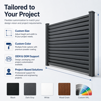Kit de clôture en aluminium à lames orientables facile à assembler, panneaux modulaires en aluminium avec tous les accessoires inclus pour la maison et le jardin