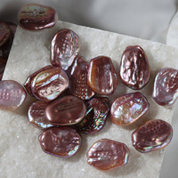 Perles en vrac naturelles d'eau douce baroques violettes foncées à gros boutons pour la fabrication de bijoux DIY, vente en gros immédiate