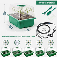 5 pièces Kit de démarrage couvercle de luminosité réglable humidité graine plateau de démarrage Kit de culture avec lumière de croissance