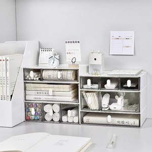 Almacenamiento de maquillaje desmontable, suministros de papelería de oficina, organizador de escritorio para oficina, escuela, cajón de escritorio de plástico, caja de almacenamiento - Product Image 5