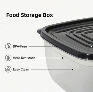 6pcs Food <b>Storage</b> Containers with Lids BPA-Free Microwave and Freezer Safe Meal Prep Containers - Product Image 2