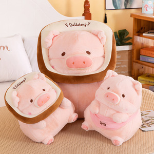 Stokta yumuşak kawaii sevimli plushie stuffed che hayvan domuz yastık dolması tost ekmeği Bellyband domuz peluş oyuncak - Product Image 2