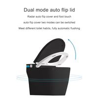 Nouvelle conception de toilette intelligente automatique en céramique noire avec bidet électrique et télécommande