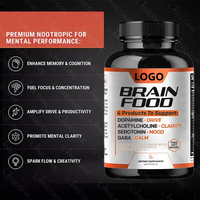 Vitamines nootropes de marque privée Booster de cerveau Capsules de champignons végétaliens 60 gélules/bouteille pour hommes et femmes nouveau-nés