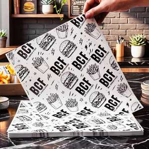 Papel de Envolver para Alimentos Biodegradable, Ecológico y Resistente a la Grasa, Personalizado y Desechable, para Hamburguesas, Papas Fritas y Pollo - Product Image 3