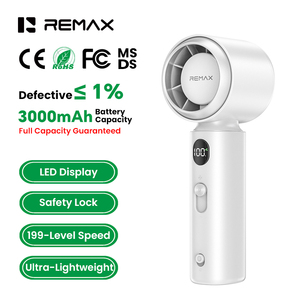 Ventilador de Mano REMAX RS-SF22 de Alta Velocidad, 199 Velocidades, 3000mAh, Portátil, Turbo, con Pantalla LED Digital y Bloqueo de Seguridad para Viajes - Product Image 1