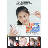 Nettoyeur d'oreilles visuel sans fil intelligent, rechargeable, type-C, endoscope électrique, outil d'élimination de la cire, 6 lumières LED, cure-oreilles avec caméra HD