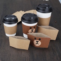 Isolation thermique de protection boissons tasse à café manchon porte-papier Kraft jetable ondulé tasse chaude manches
