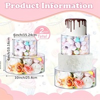 Transparenter Runder Quadratischer Kuchenständer 4-stufiger Befüllbarer Acryl-Kuchentrenner Geburtstag Hochzeit Dessert-Display Kuchen-Dekorationszubehör