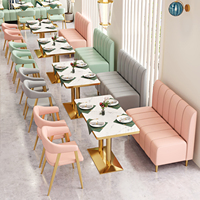 Usine de shandong, meubles de café, café, restaurant, tables et chaises, table en contreplaqué à motif de marbre