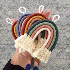 Venta al por mayor niños habitación nórdica Bohemia algodón casa decoración Mini Arco Iris Macrame Decoración - Product Image 2