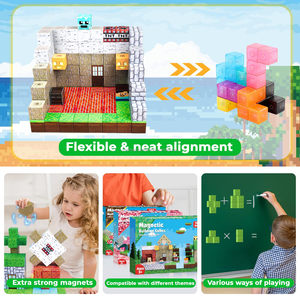 <span class=keywords><strong>Juego</strong></span> de <span class=keywords><strong>Mesa</strong></span> Portátil Ecológico con Temática de Tribu de la Selva, Cubos Magnéticos Coloridos, Rompecabezas Divertido y Educativo, <span class=keywords><strong>Juego</strong></span> de Bloques de Construcción - Product Image 3