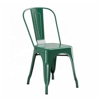 Chaise de Café Vintage en Métal Chaise de Restaurant Style Rétro en Fer Rustique
