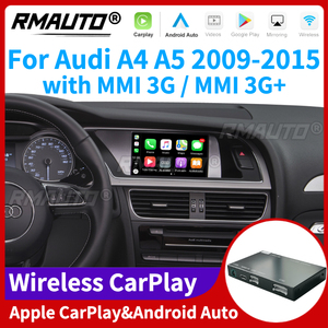 RMAUTO ระบบไร้สาย Apple CarPlay MMI สำหรับ Audi A4 A5 ปี 2009-2015 รองรับ Android Auto Mirror Link AirPlay ภาพกล้องถอยหลัง และ Car Play - Product Image 1