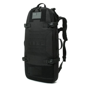 Tactical Backpack Military Style Outdoor Sports Men's Black Gray Solid Color Webbing Strap Interior Zipper Pocket - Product Image 1