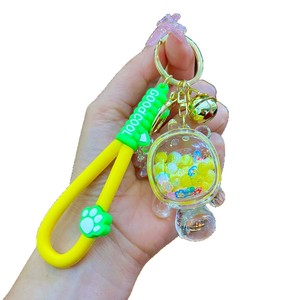 Internet-nổi tiếng sáng bong bóng hạt rùa cát lỏng chai Keychain PVC nổi tinh thể Mặt dây chuyền nhựa các cặp vợ chồng Ba lô - Product Image 5