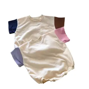 Mùa hè trẻ sơ sinh bé Romper áo len trẻ sơ sinh cotton ngắn tay Áo cậu bé cô gái jumpsuits quần áo trẻ em 0-24M