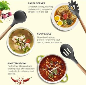 Vente en gros directe d'outils de cuisine écologiques et durables, accessoires de cuisine en silicone, ensemble d'outils de cuisine, logo personnalisé, 16 ensembles - Product Image 5
