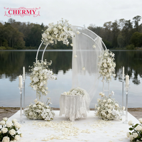 CM-TW020 Dalian Chermy Rose Violet Arrangement De Fleurs Décoration De Mariage Suspendu Fleur Toile De Fond