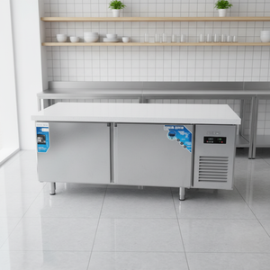 Réfrigérateur de travail sous comptoir en acier inoxydable commercial pour plan de travail multifonctionnel avec congélateur pour cuisine de restaurant - Product Image 1