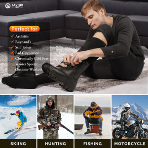 Chaussettes chauffantes électriques à batterie longue durée, épaisses, douces, respirantes, pour l'hiver, la <span class=keywords><strong>neige</strong></span>, l'extérieur, chauffage puissant - Product Image 6