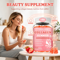 Complément anti-âge OEM, gommes au collagène avec kératine, biotine et acide hyaluronique, soutien beauté végétalien pour les cheveux, la peau et les ongles