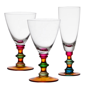 Calici <span class=keywords><strong>da</strong></span> Vino Samyo Personalizzati in Vetro Riciclabile, Stile Turco Vintage, Colorati, con Stelo Spesso per Matrimoni - Product Image 1