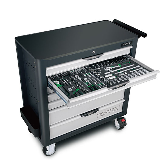 TOPTUL GV-33813 тележка для инструментов с 7 ящиками 338 шт. набор инструментов для механики серии PRO-LINE с выдвижными ящиками
