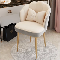 Fauteuil de loisir en velours minimaliste et contemporain pour appartement, salon et chambre à coucher, maquillage et coiffure
