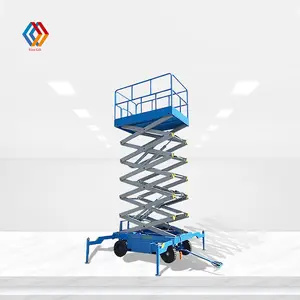 移动升降工作平台垂直货物升降机0.5吨1吨拖车液压剪式便携式仓库剪叉式升降机