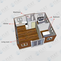 Maison préfabriquée en acier anti-cyclone FLKT, maison conteneur extensible de luxe, maison modulaire pliable de 40 pieds, mini-maison