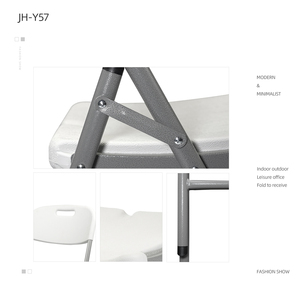 Chaise de jardin en plastique blanc, chaises pliantes en résine blanche pour les fêtes - Product Image 4