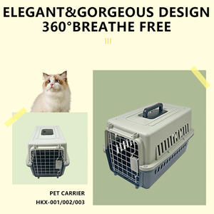 Yüksek kalite ABS plastik Pet havayolu durumda güvenli Metal demir kapı ile özelleştirilmiş taşınabilir açık seyahat taşıyıcısı katı desen - Product Image 2