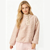 Sweat-shirt à capuche pour femme de haute qualité, doublure en polaire chaude, hauts d'automne et d'hiver