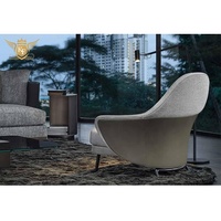 Fauteuil de détente style moderne, design italien, fauteuil en tissu, mobilier de salon, mobilier de hôtel, OEM