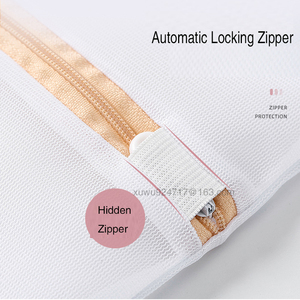 Kantong Cuci Pakaian Berbahan Jaring dengan Resleting untuk Mencuci Blus, BH, Stoking, Pakaian Dalam, Lingerie, Mesin Cuci - Product Image 5