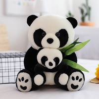 Peluche Panda Géant Adorable, Design Mère et Bébé Réaliste, Super Douce, Rembourrée en Coton PP, Coussin Anti-Stress, Cadeau d'Anniversaire, Lavable