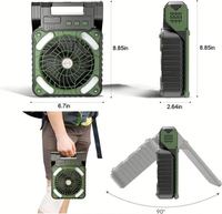 Ventilateur de Table Portable Solaire Rechargeable ODM&OEM Avec Banque d'Alimentation et Lumière LED pour Camping et Activités de Plein Air