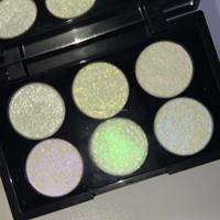 Palette de fards à paupières violets personnalisés à haute pigmentation, fard à paupières duo-chrome pailleté, fard à paupières métallique diamanté DIY
