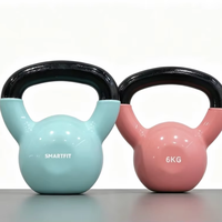 Kettlebell en fonte revêtue de vinyle SMARTFIT, couleur personnalisée pour la musculation