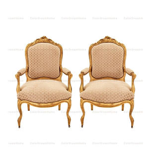 <span class=keywords><strong>Fauteuil</strong></span> de salon d'intérieur antique de style <span class=keywords><strong>Louis</strong></span> <span class=keywords><strong>XV</strong></span> français - Product Image 2