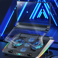 Refroidisseur d'ordinateur portable de jeu LEIZUN LZ-D10 populaire de 17 pouces, ventilateur double cœur, écran numérique, port Type-C, refroidissement par air, 40 dB, support réglable