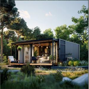 <span class=keywords><strong>Casa</strong></span> Container Prefabbricata di Lusso 40ft/20ft con 3 Camere da Letto, Movibile, Pieghevole ed Espandibile per Agriturismo, Realizzata in Pannelli Sandwich d'Acciaio - Product Image 1